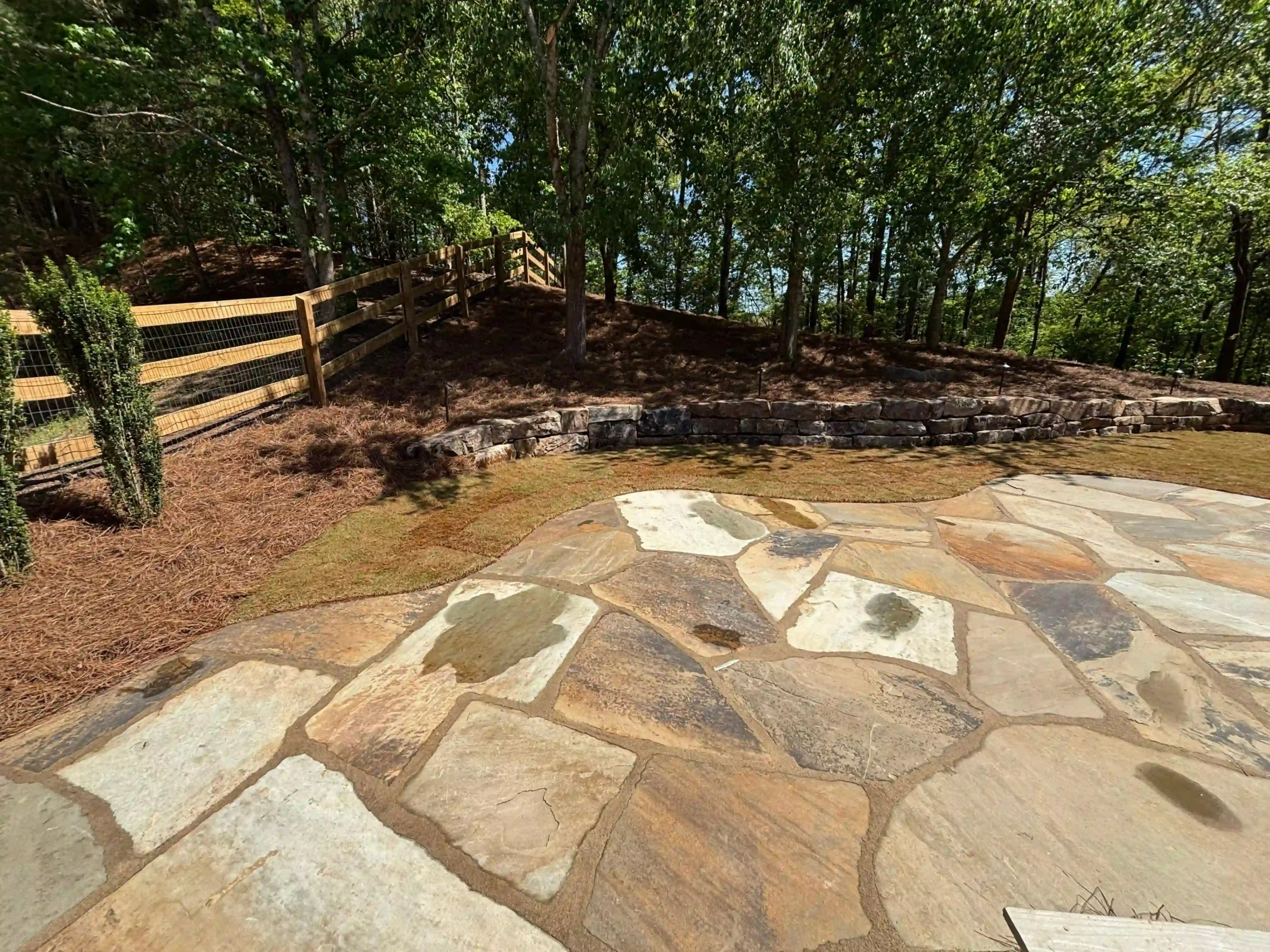 stone patio design backyard