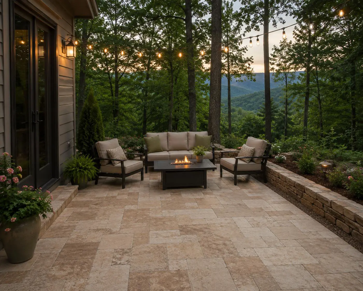 travertine patio installation